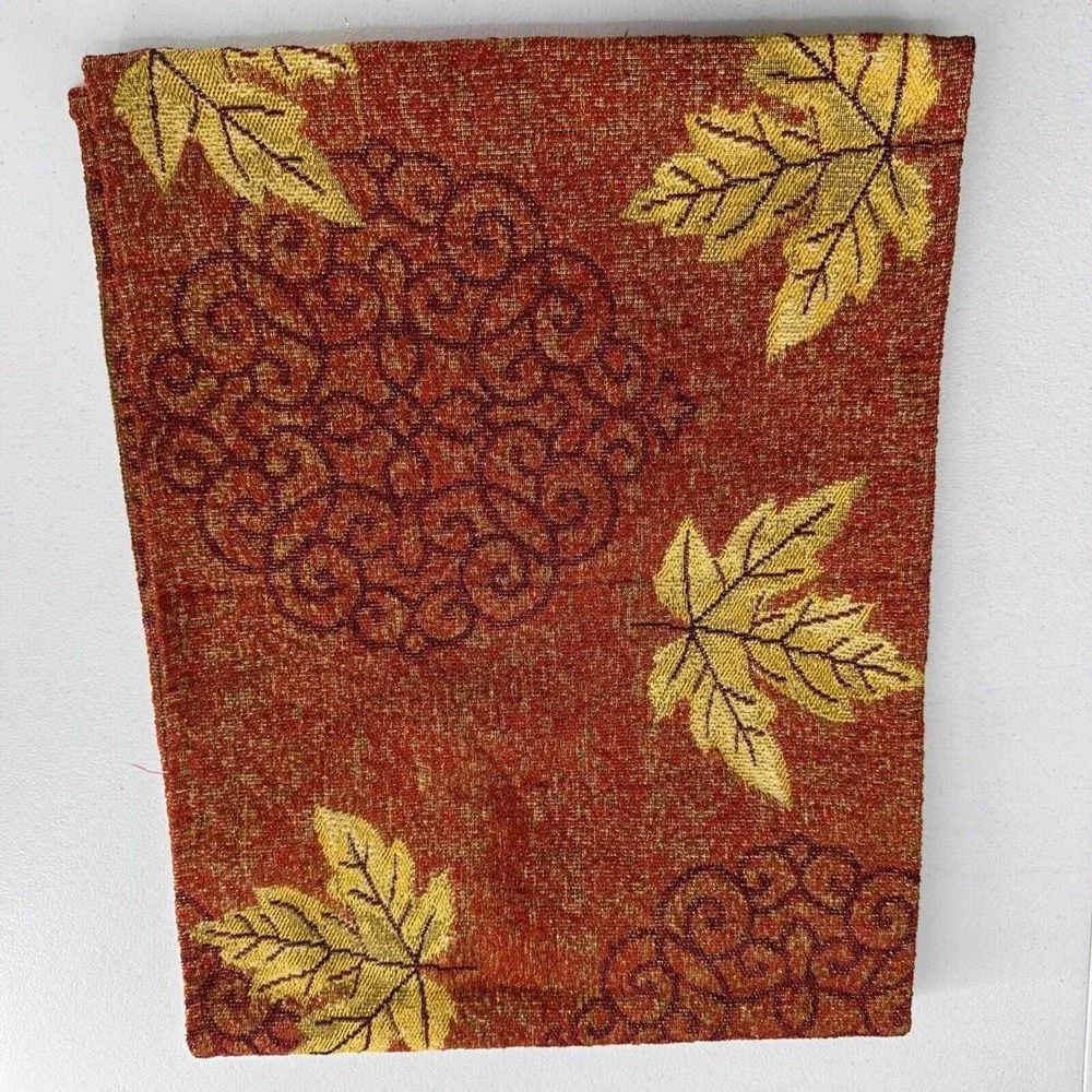 Bless‎ This Home Autumn Leaf Table Runner 12x65 Woven Tapestry Fall Decor Rustic